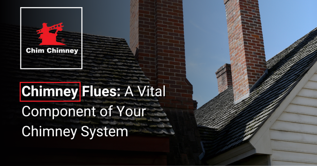 Image of a house with a chimney. There is an overlaying caption that reads, "Chimney Flues: A Vital Component of Your Chimney System".