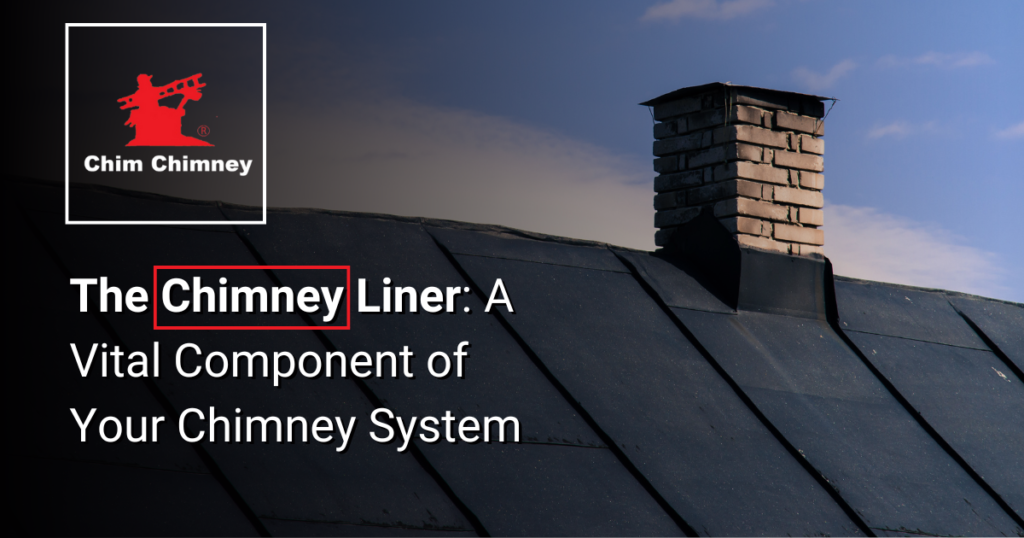 Image of a house and chimney with an overlaying caption that reads, "The Chimney Liner: A Vital Component of Your Chimney System".
